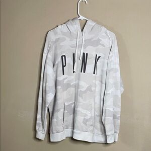 PINK Victoria's Secret Gray Camo Hoodie for women SZ XL